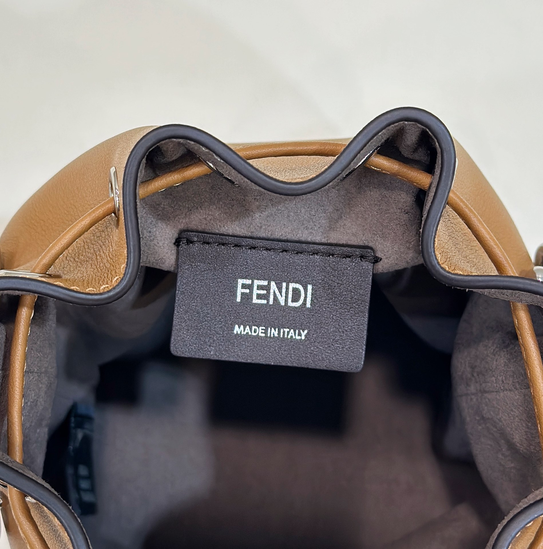 Fendi Mini Mon Tresor Leather Shoulder Bag Brown